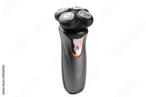 Innovative Electric Shaver With Unique Four-Head Design for Effortless Grooming in Modern Home Setup on Transparent PNG Background..