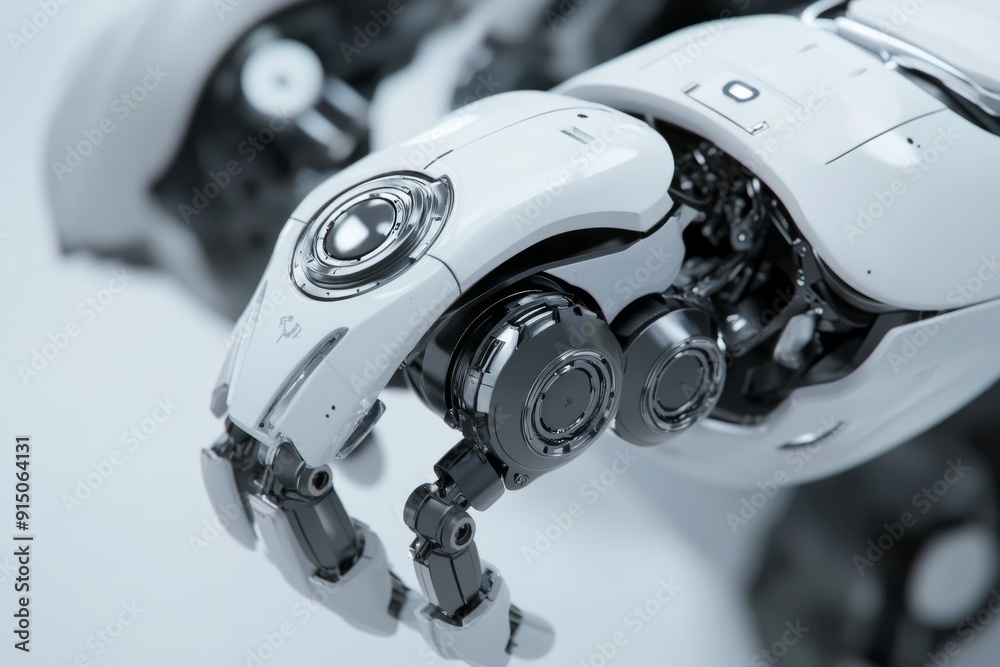 High tech robot with intricate components exemplifying the sophistication and capability of contemporary robotics. High tech robot with intricate components exemplifying the sophistication and capability of contemporary robotics.