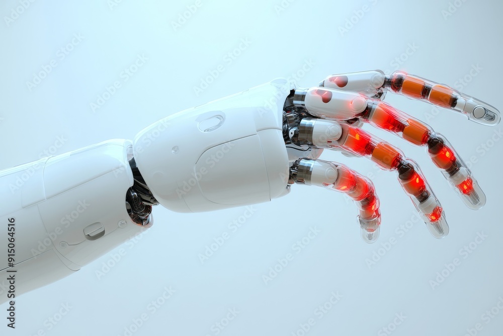 Robotic hand performing a precise pharmaceutical task showcasing the integration of automation in drug administration.