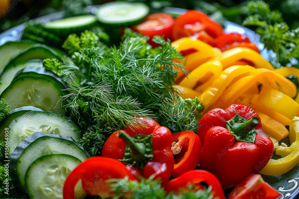 Assorted Fresh Vegetables with Sweet Bell Peppers, Sliced Cucumbers, Tomatoes, Vegetable Low Calorie Assorted Fresh Vegetables with Sweet Bell Peppers, Sliced Cucumbers, Tomatoes, Vegetable Low Calorie