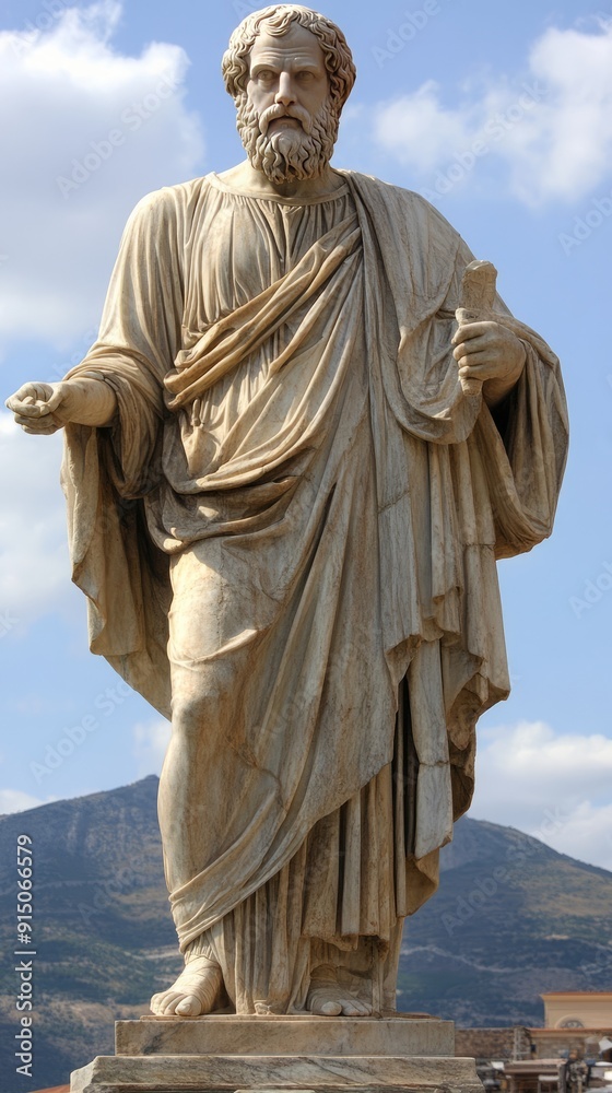 Fototapeta premium Statue Aristotle, philosopher, thinker. 