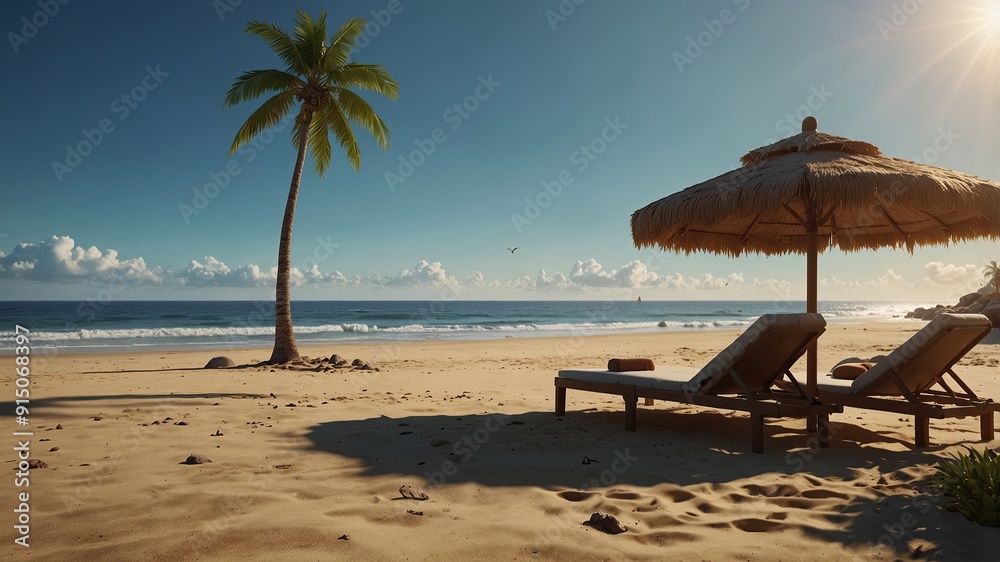 summer beach landscape sunset generate ai summer beach landscape sunset generate ai