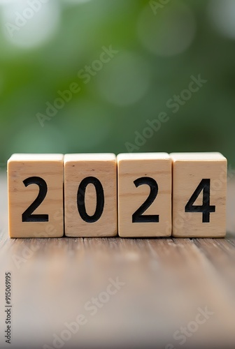 2024 written on wooden blocks