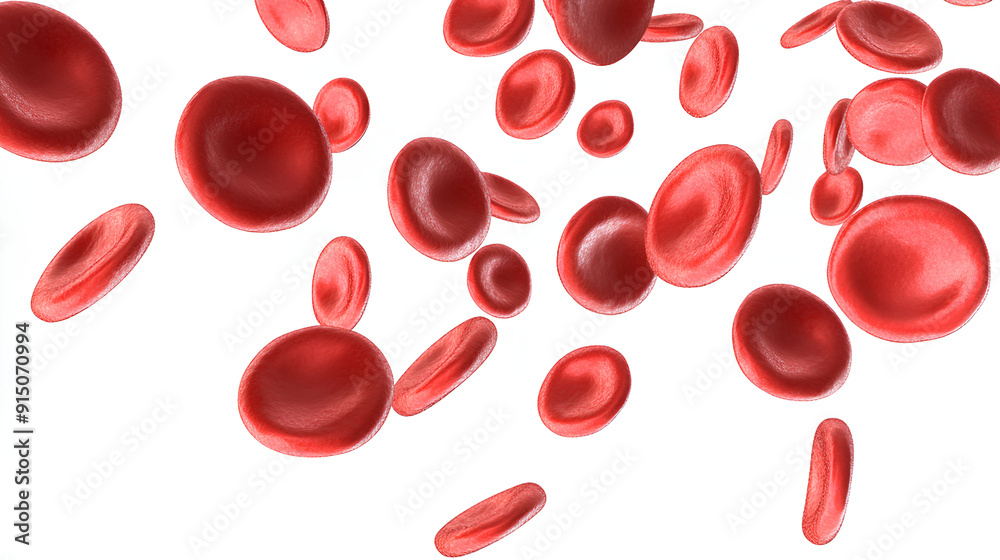 Hemoglobin red blood cells are isolated on a white background Hemoglobin red blood cells are isolated on a white background