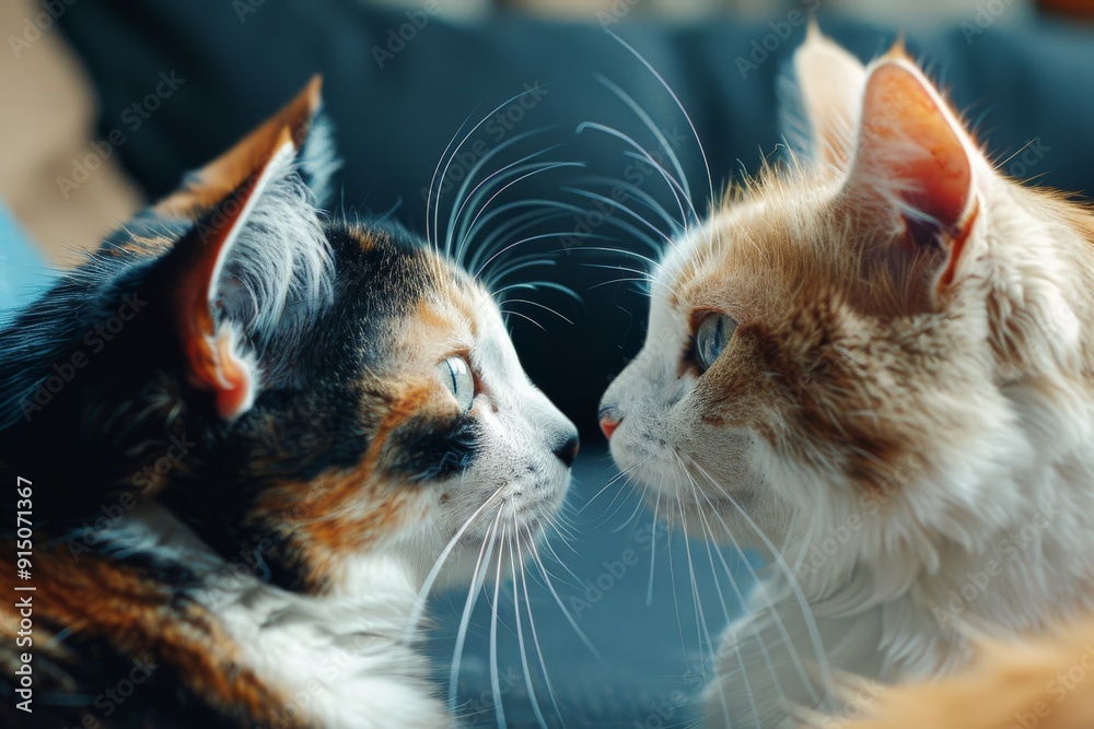 Two Serious Cats are Talking, Cats Conversation, a Conversation of Domestic Animals, Cats Chatter Two Serious Cats are Talking, Cats Conversation, a Conversation of Domestic Animals, Cats Chatter