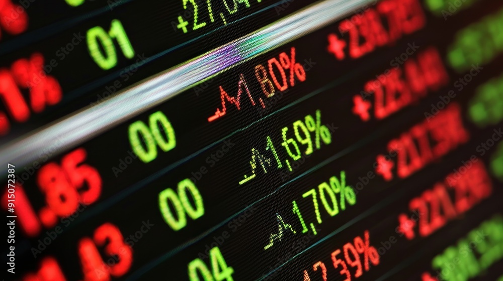 Fototapeta premium Stock Market Data Display On A Digital Screen