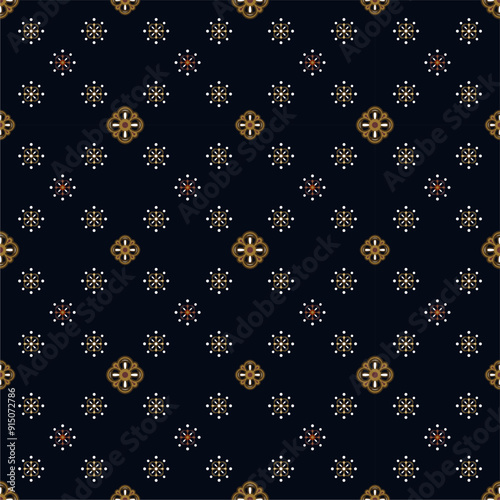 Vector Javanese ethnic batik pattern template with a beautiful and elegant natural color combination