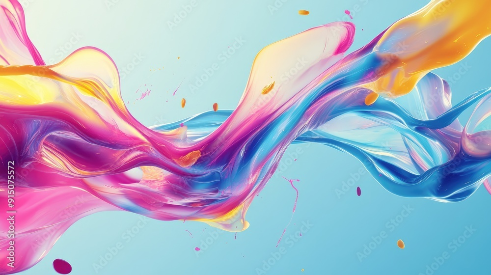 Dynamic liquid design with flowing blue, pink, and yellow elements, ideal for a modern and eye-catching banner. Dynamic liquid design with flowing blue, pink, and yellow elements, ideal for a modern and eye-catching banner.