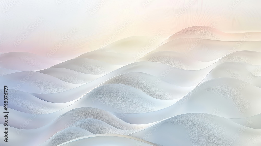 Obraz premium A tranquil view of smooth hills bathed in soft pastel hues during early morning light