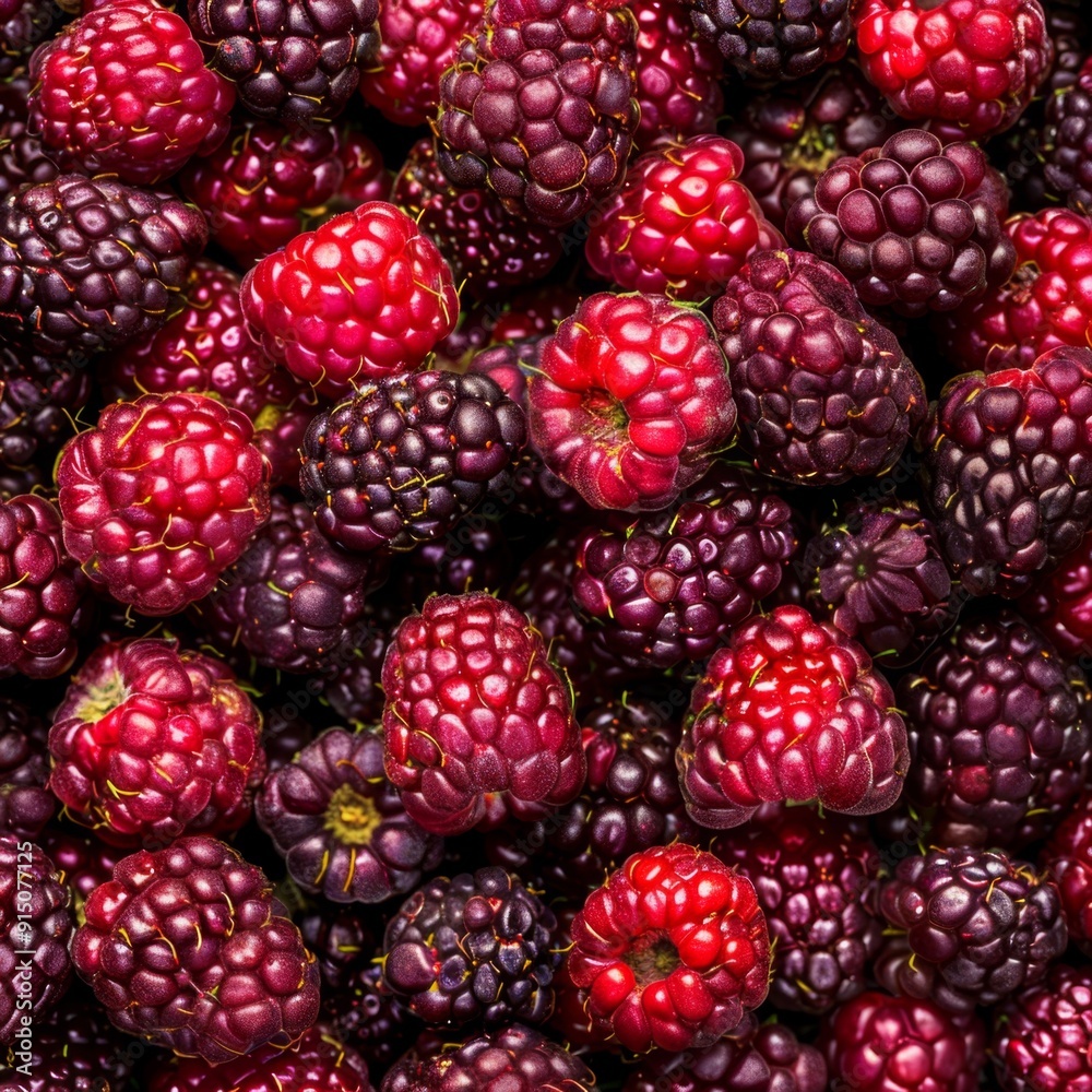Dewberries texture background, Rubus fruits pattern, blackberries mockup, raspberries banner, black berry mix
