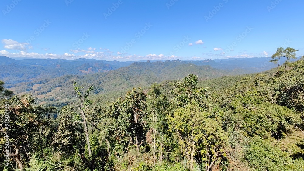 Hiking in the stunning green hills and landscapes in Northern Thailand Hiking in the stunning green hills and landscapes in Northern Thailand