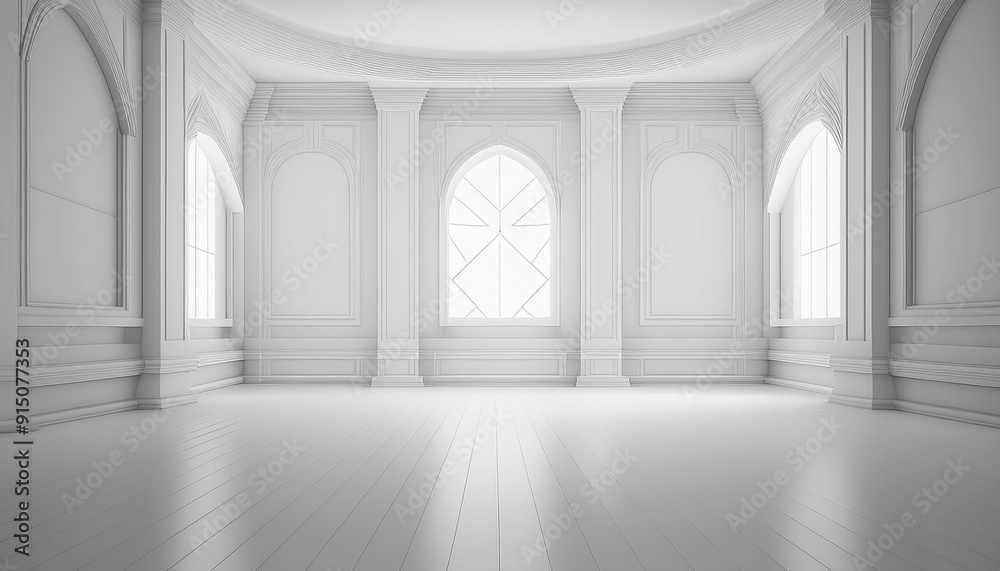 3D White Interior Background 3D White Interior Background