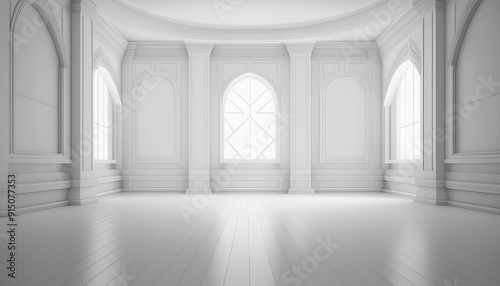 3D White Interior Background