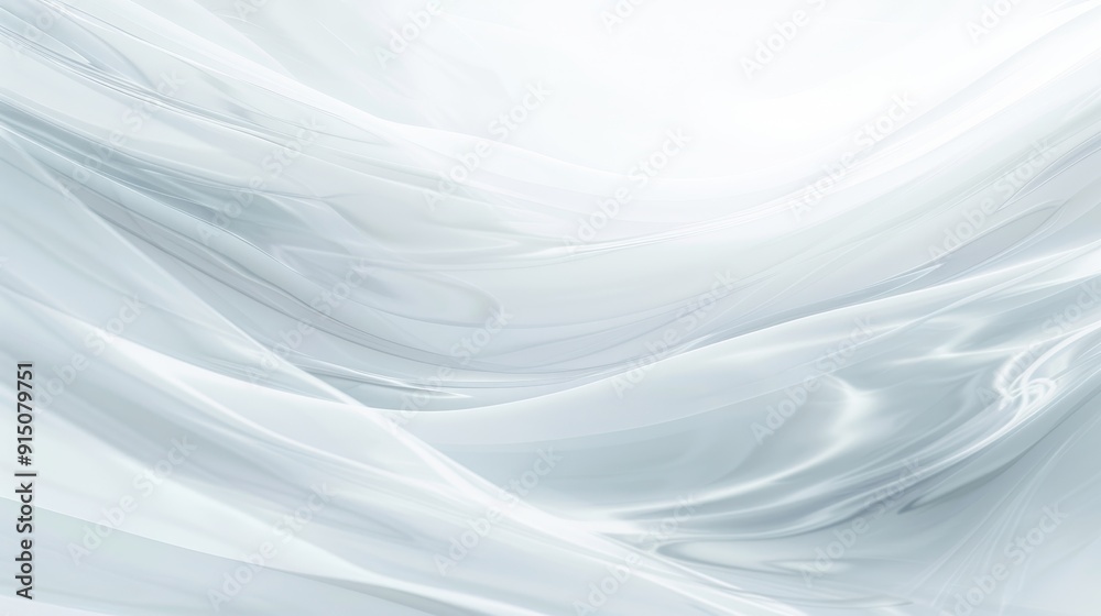 Fototapeta premium Delicate gray fabric undulates softly, creating a tranquil and abstract visual effect in soft light