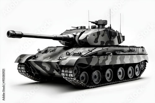 illustration of battle tank - black (artwork 1) photo