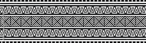 Polynesian tattoo tribal band design. Samoan tattoo tribal border. Decorative seamless pattern.