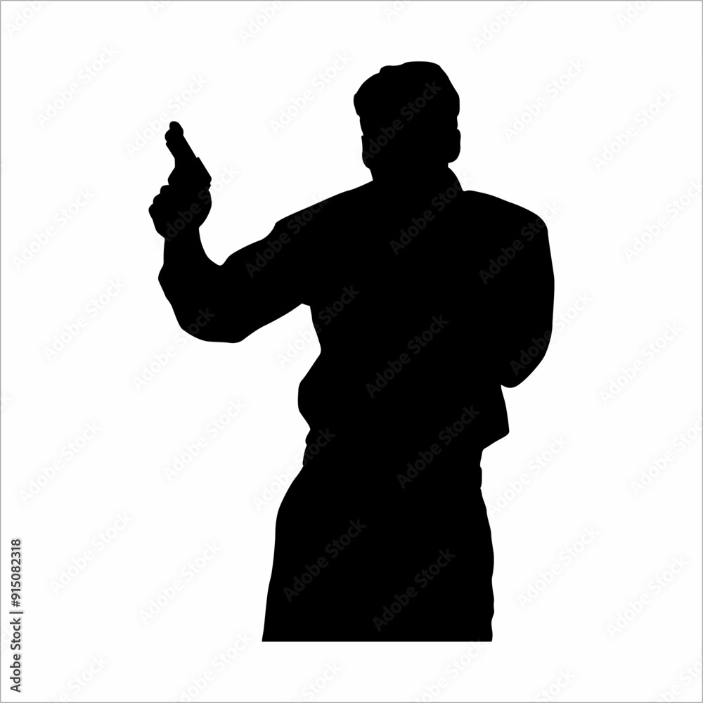 Silhouette of a man with a revolver Silhouette of a man with a revolver