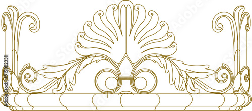 Sketch vector illustration silhouette design detail ornament decoration classic old vintage ethnic european roman greek