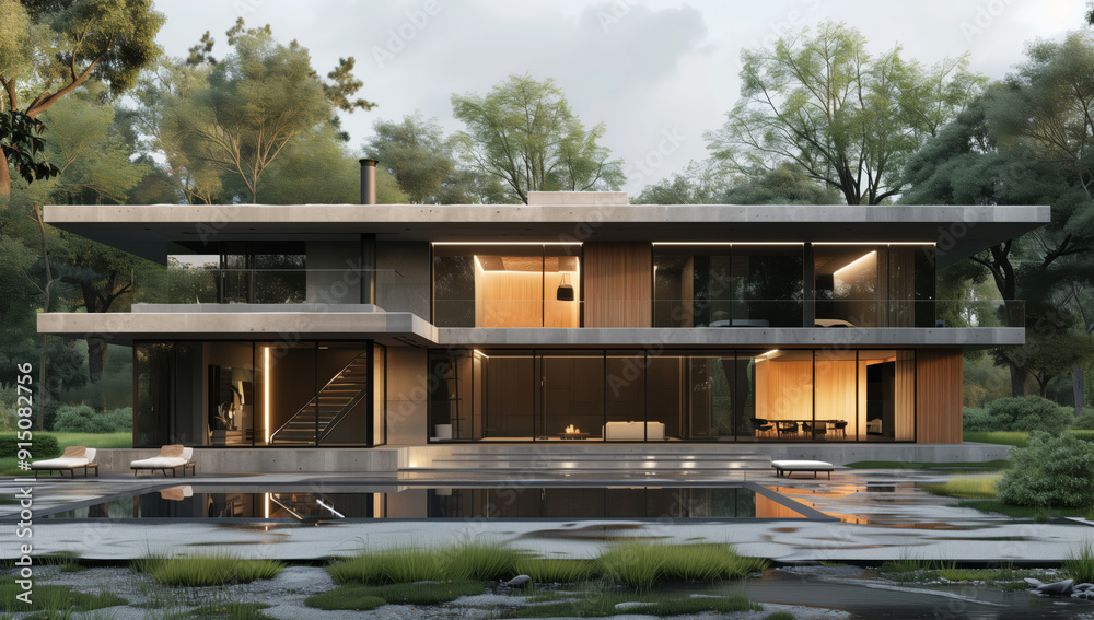 3D Outdoor Modern Villa Architecture 3D Scene 3D Outdoor Modern Villa Architecture 3D Scene