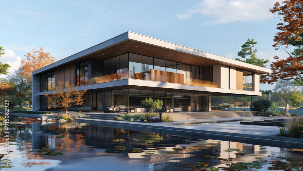 3D Outdoor Modern Villa Architecture 3D Scene 3D Outdoor Modern Villa Architecture 3D Scene