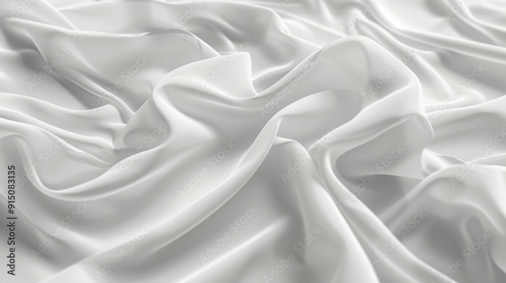 White Fabric Folds Close-Up Texture. White Fabric Folds Close-Up Texture.