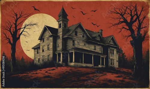 A vintage style poster for a horror movie