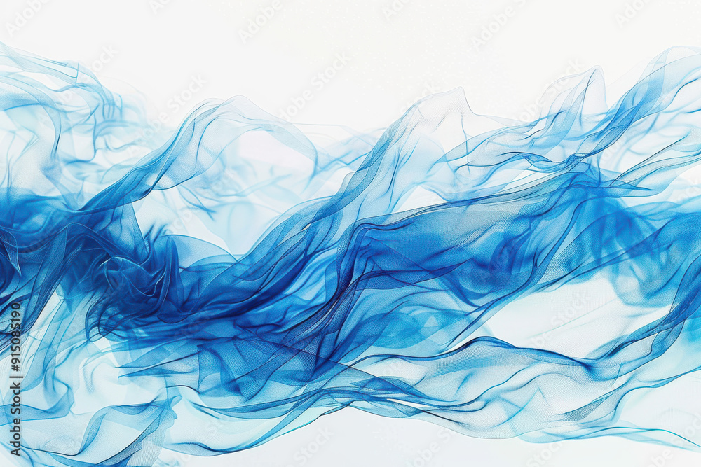 horizontal illustration of blue transparent wave stream abstract background horizontal illustration of blue transparent wave stream abstract background