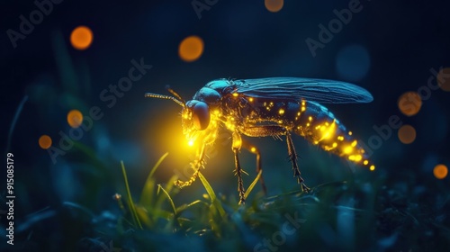 Glowing Firely in Night photo