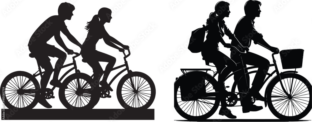 Obraz premium Bi cycle vector art illustration on white background