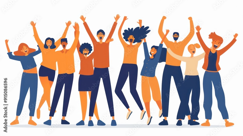 A group of people are standing together and smiling A group of people are standing together and smiling