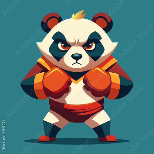 panda boxing fight beast sport mascot