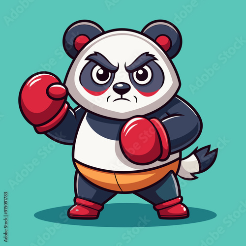 panda boxing fight beast sport mascot