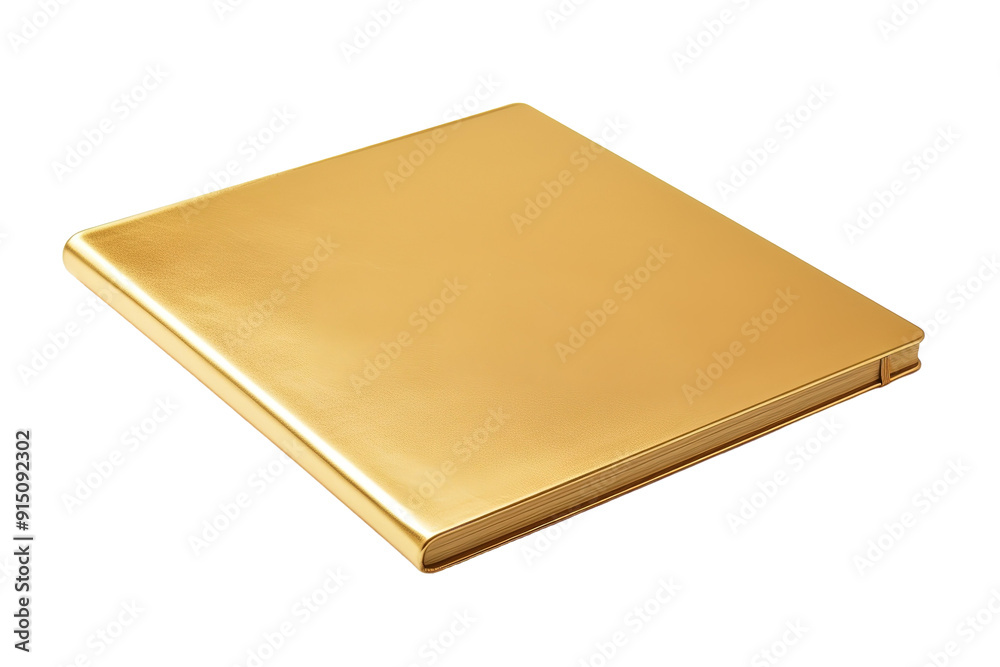 Elegant Golden Binder on a Polished Surface Reflecting Soft Light in a Cozy Workspace Setting on Transparent PNG Background. Elegant Golden Binder on a Polished Surface Reflecting Soft Light in a Cozy Workspace Setting on Transparent PNG Background.