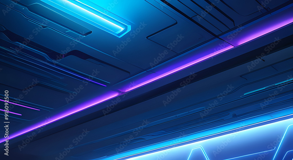 neon Leuchten in lila und blau