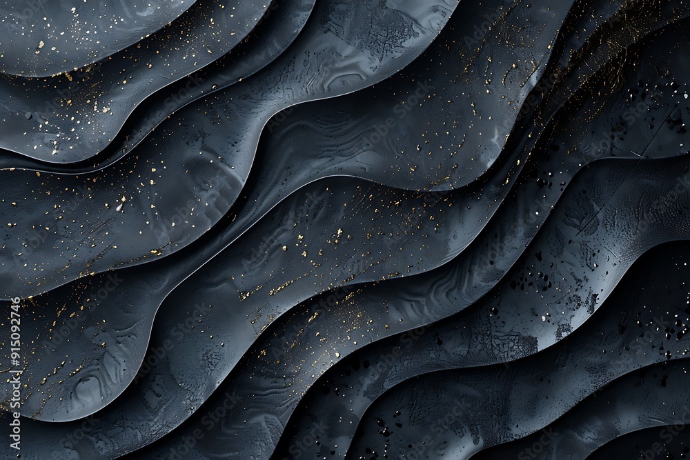 Abstract Black and Gold Waves Abstract Black and Gold Waves