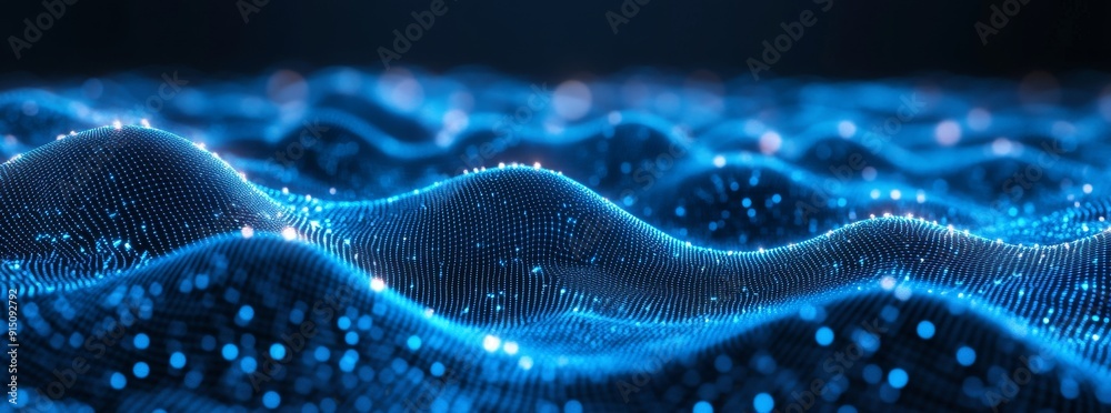 A defocused image of fiber optic lights on an abstract background A defocused image of fiber optic lights on an abstract background