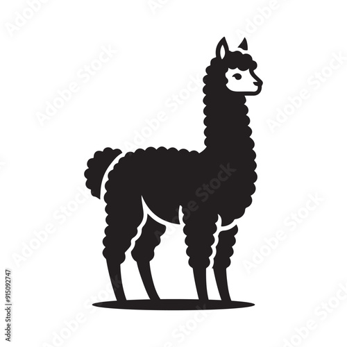 Alpaca silhouette vector illustration