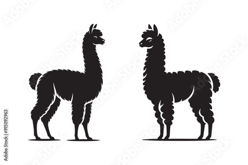 Alpaca silhouette vector illustration