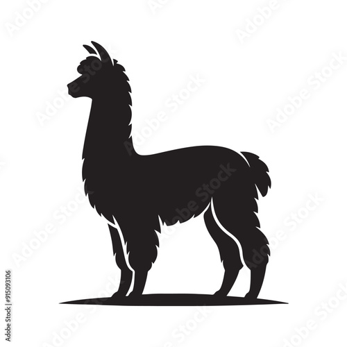 Alpaca silhouette vector illustration