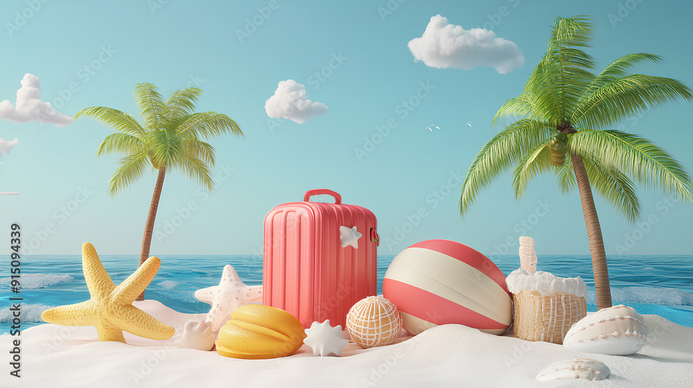 Obraz premium vacation 3d render icon 