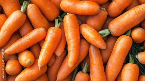 Detailed Close-Up of Fresh Orange Carrots Background