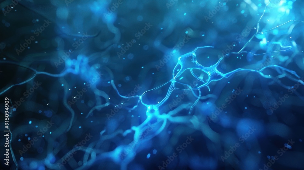 Abstract Blue Network with Glowing Lines Abstract Blue Network with Glowing Lines