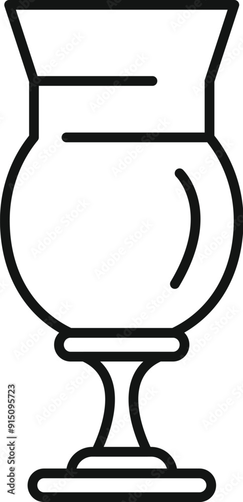 Simple line icon of an empty wine glass, perfect for representing bars, restaurants, and drinks Simple line icon of an empty wine glass, perfect for representing bars, restaurants, and drinks