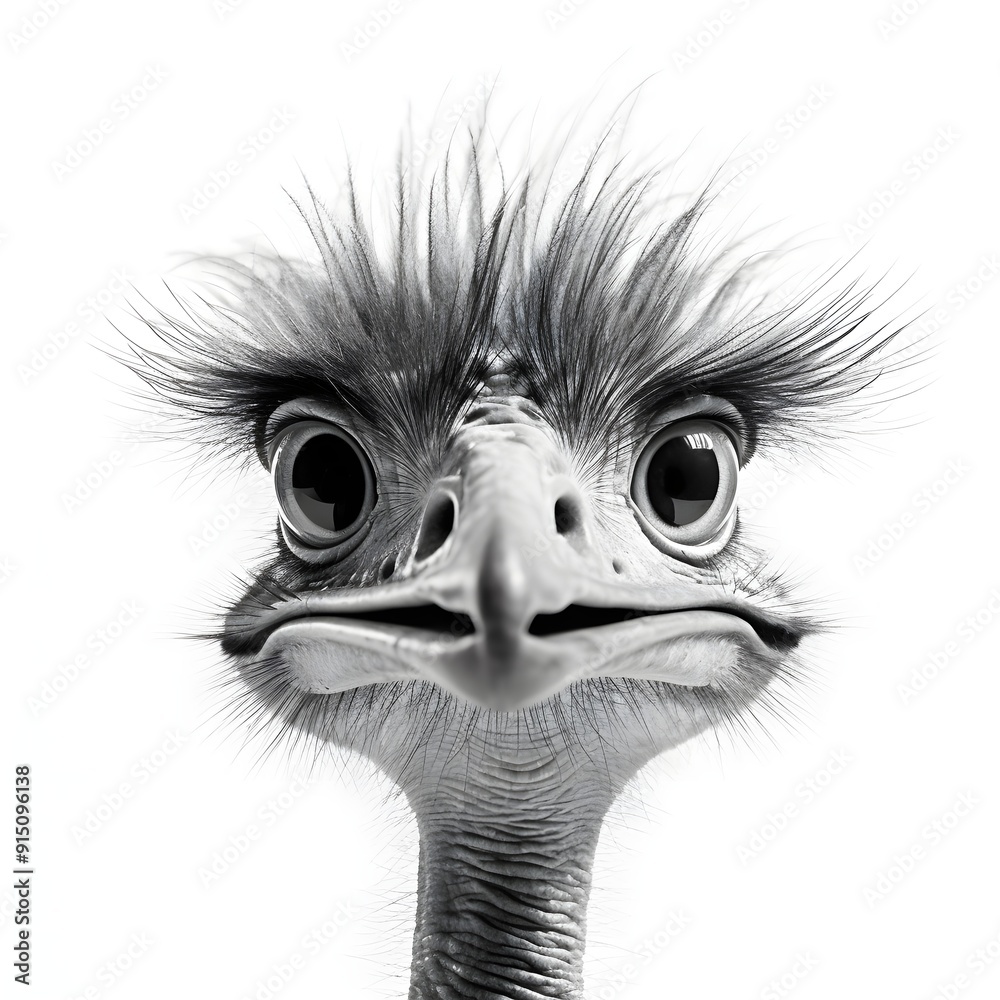 Portrait of an Ostrich bird isolated on a white background
Portrait of an Ostrich bird isolated on a white background