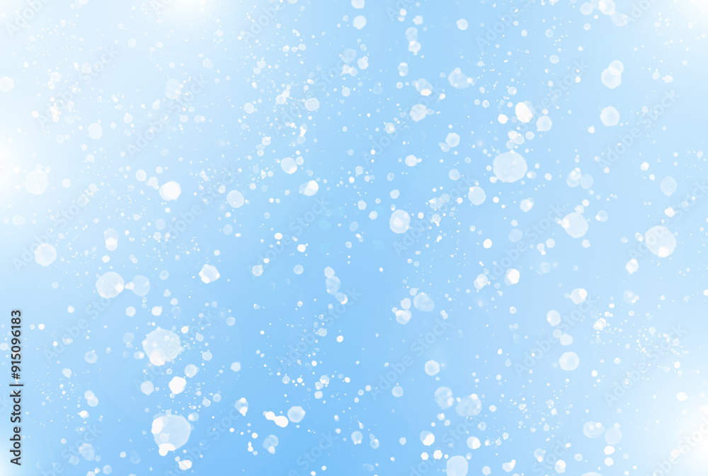 White Bokeh Light Effects on Blue winter Background. White Bokeh Light Effects on Blue winter Background.