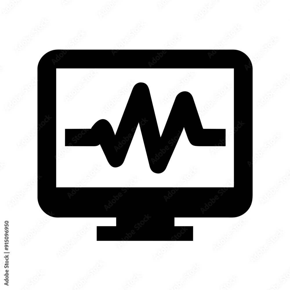 ecg monitor Medical monitoring vital signs screen icon vector sign