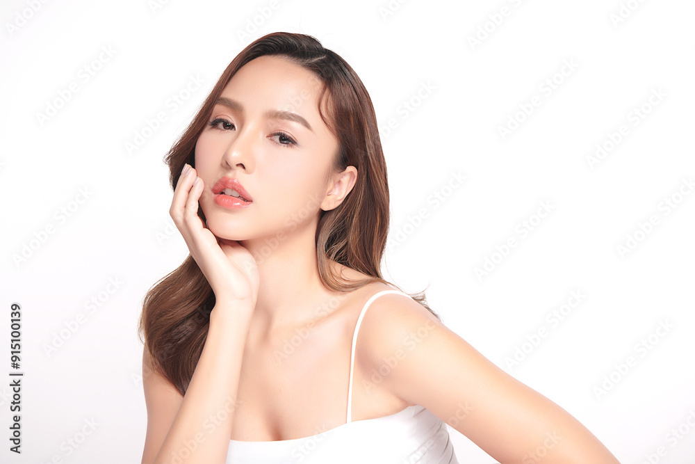 Beautiful young asian woman with clean fresh skin on white background, Face care, Facial treatment, Cosmetology, beauty and spa, Asian women portrait. Beautiful young asian woman with clean fresh skin on white background, Face care, Facial treatment, Cosmetology, beauty and spa, Asian women portrait.