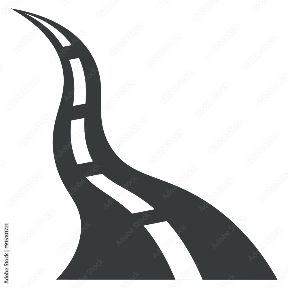 Curved Asphalt Road Curved Asphalt Road