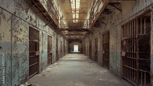 Abandoned Prison Corridor
