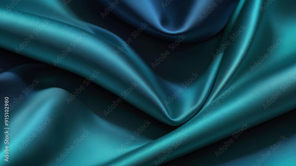 Fototapeta premium Dark blue mint sea teal jade emerald turquoise light blue abstract silk background
